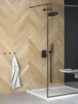 Certifikovaný Sprchový kout Walk-In TOCA 120x190 cm univerzální černý čirý BCTOCA12