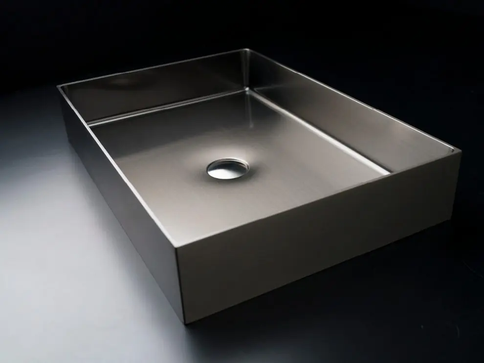 Betrouwbaar Umyvadlo na desku Foyer Square Basin, ocelové, hranaté, černé, CP950FOS