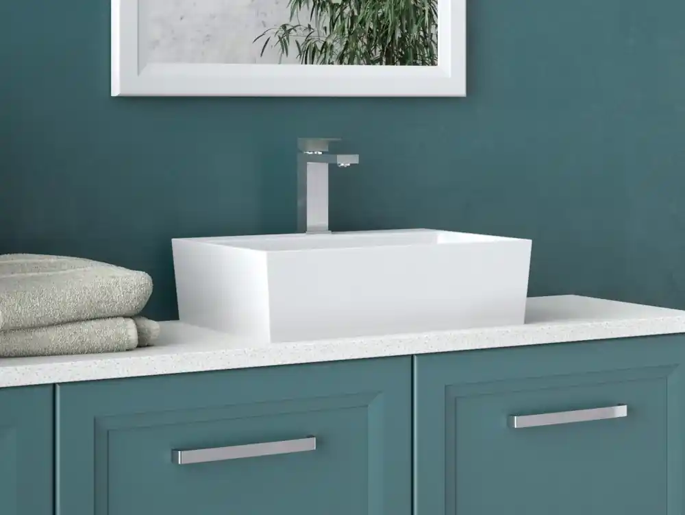 Seizoensaanbieding Umyvadlo VERA na desku 50x42x15 cm bez otvoru a přepadu bílé KEVERNDW