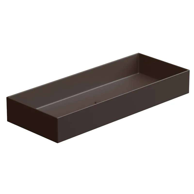 Umyvadlo na desku Zenith FS 100 keramické, cacao matné, 100x40 cm, ZELAVFS100035 Snelle Levering