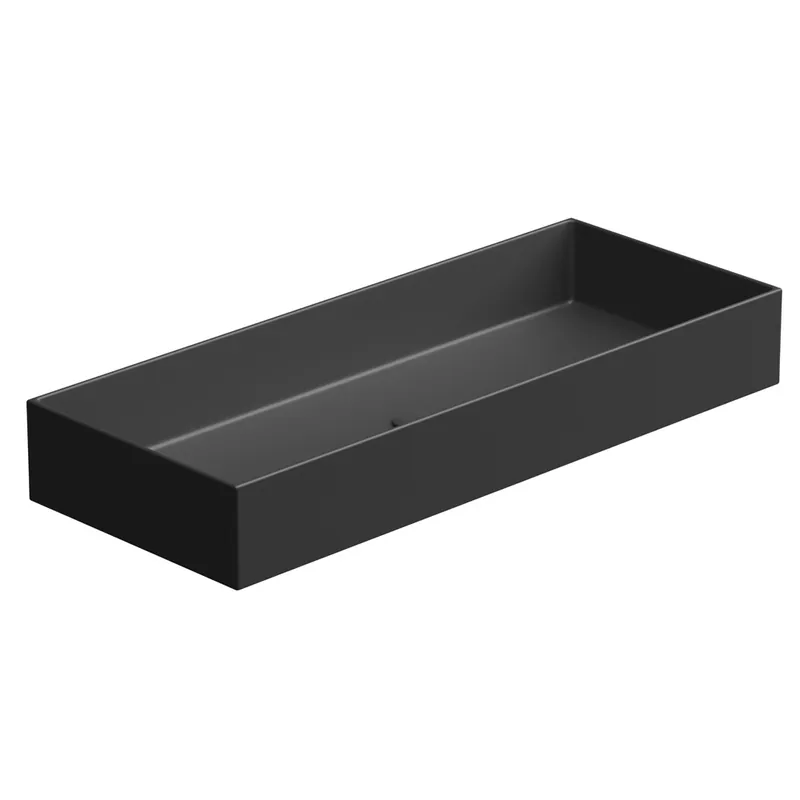 Umyvadlo na desku Zenith FS 100 keramické, černé matné, 100x40 cm, ZELAVFS100003 Op = Op