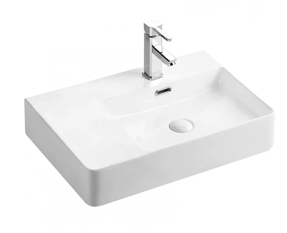 Umyvadlo PIENO na desku/nástěnné 60,5×43×12,5 cm pravé s otvorem bílé OLKLT2223L Weekendaanbieding