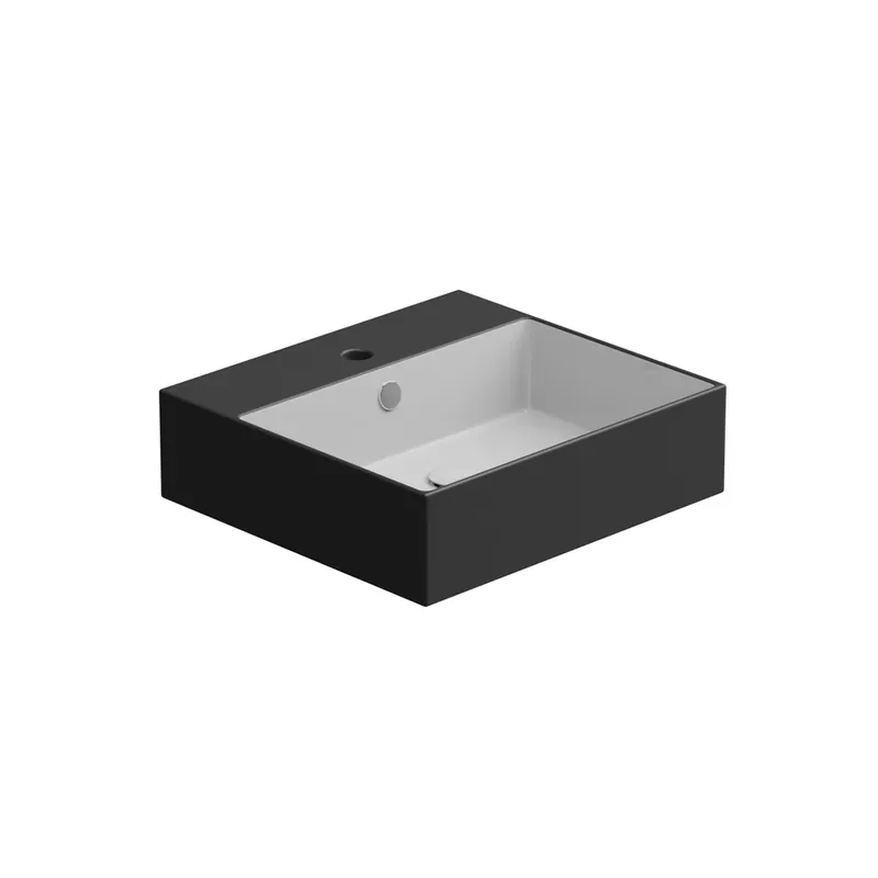 Umyvadlo Zenith BW 50 hranaté, keramické, dvoubarevné, 50x46 cm, ZELAVBW50BI000003 Weekendaanbieding