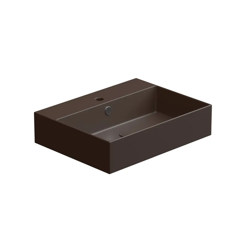 Superprijs Umyvadlo Zenith BW 60 hranaté, keramické, cacao matné, 60x46 cm, ZELAVBW60035