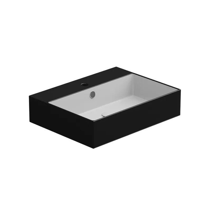 Umyvadlo Zenith BW 60 hranaté, keramické, dvoubarevné, 60x46 cm, ZELAVBW60BI000002 Hoge Kwaliteit