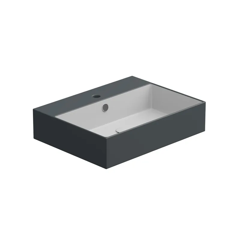 Umyvadlo Zenith BW 60 hranaté, keramické, dvoubarevné, 60x46 cm, ZELAVBW60BI000028 Favoriet