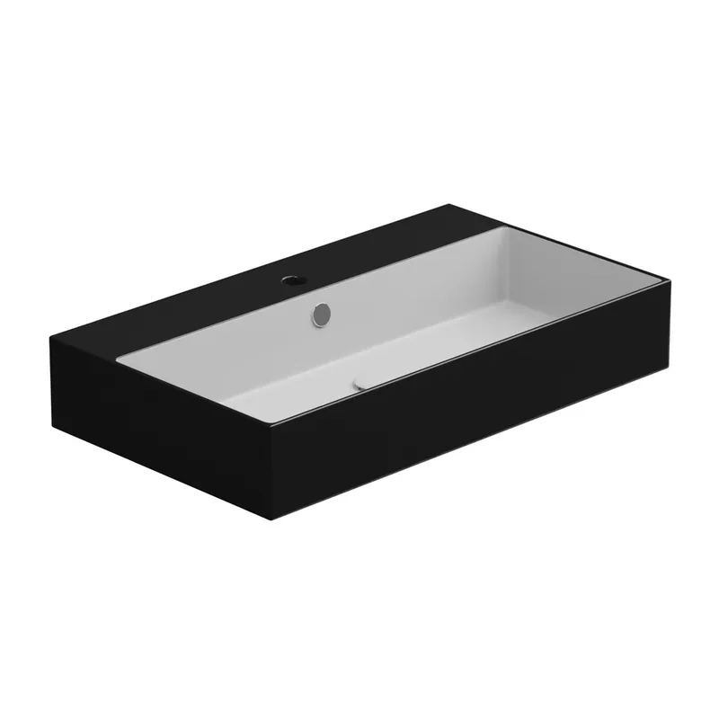 Umyvadlo Zenith BW 80 hranaté, keramické, dvoubarevné, 80x46 cm, ZELAVBW80BI000002 Superprijs