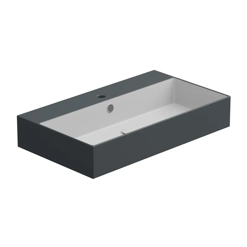 Hoge Kwaliteit Umyvadlo Zenith BW 80 hranaté, keramické, dvoubarevné, 80x46 cm, ZELAVBW80BI000028