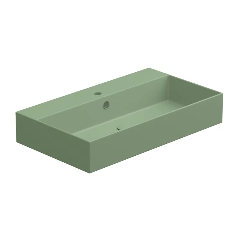 Aanbieding Umyvadlo Zenith BW 80 hranaté, keramické, salvia matné, 80x46 cm, ZELAVBW80031