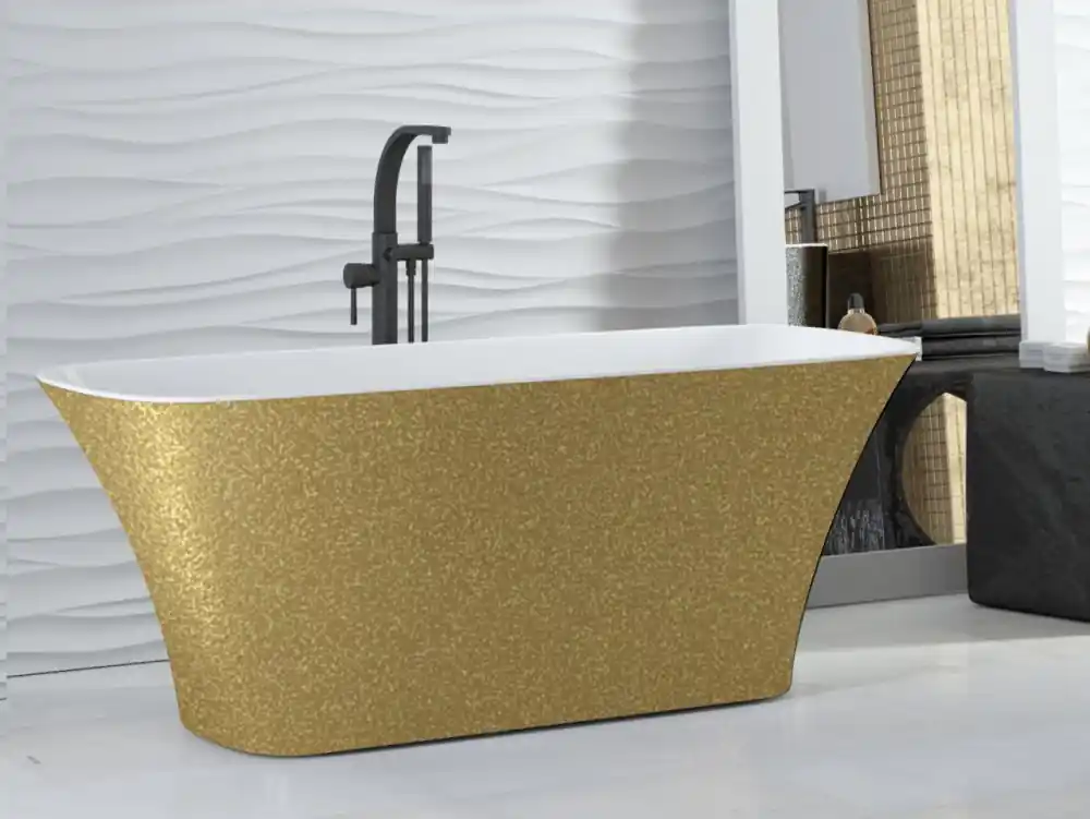 Vana ASSOS Glam 160x70x66 cm volně stojící zlatá VANNEA16GLAM01 Nieuw
