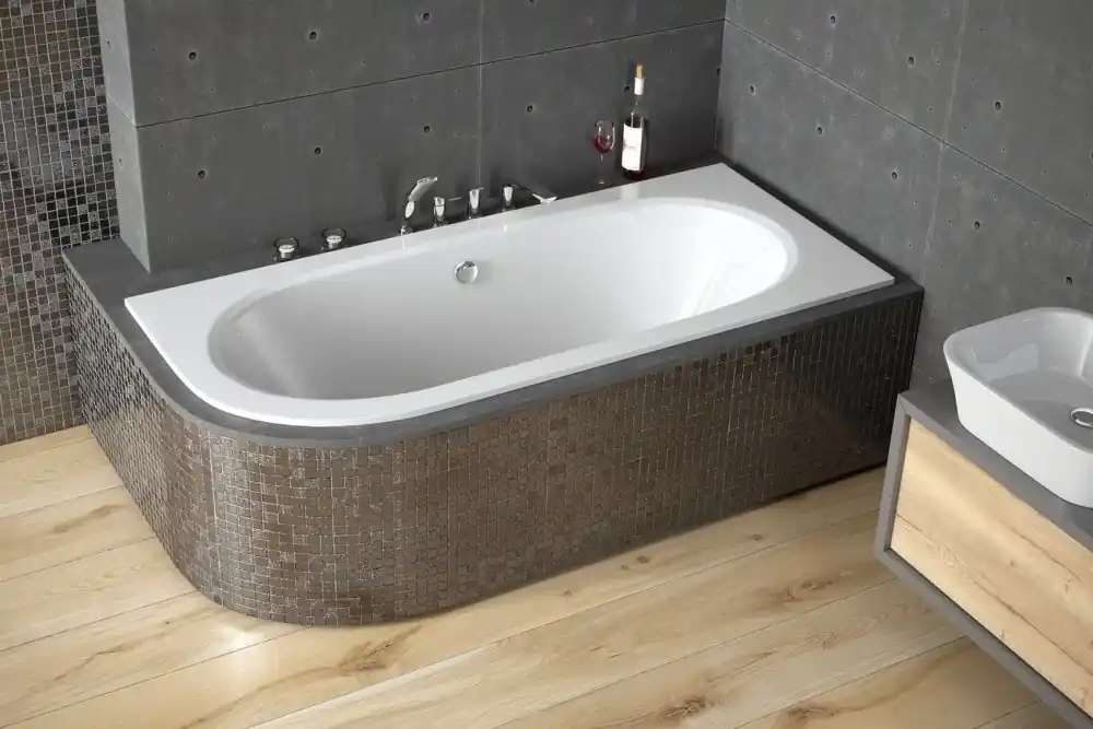 Vana AVITA SLIM 160x75x42 cm asymetrická pravá s nožičkami bílá VANAVIT160SLIMP+OLVPINOZ Beperkt Aanbod