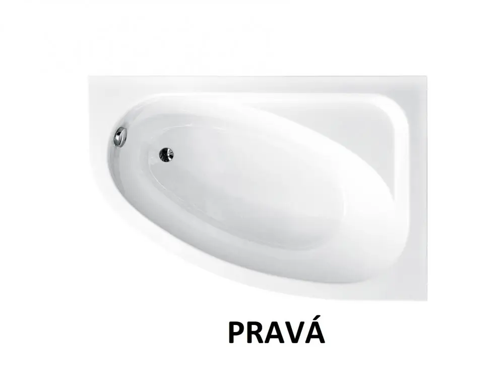 Vana CORNEA 140x80x41 cm asymetrická rohová pravá bez nožiček bílá VANCOR140P Bestel Nu