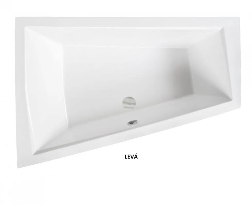 Vana INTIMA DUO 180x125x41,5 cm asymetrická levá bez nožiček bílá VANINTID18L Gratis Retour