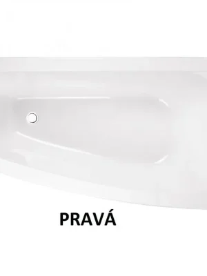 Weekendaanbieding Vana LUNA 150x80x44 cm asymetrická pravá bez nožiček bílá VANLUN150P