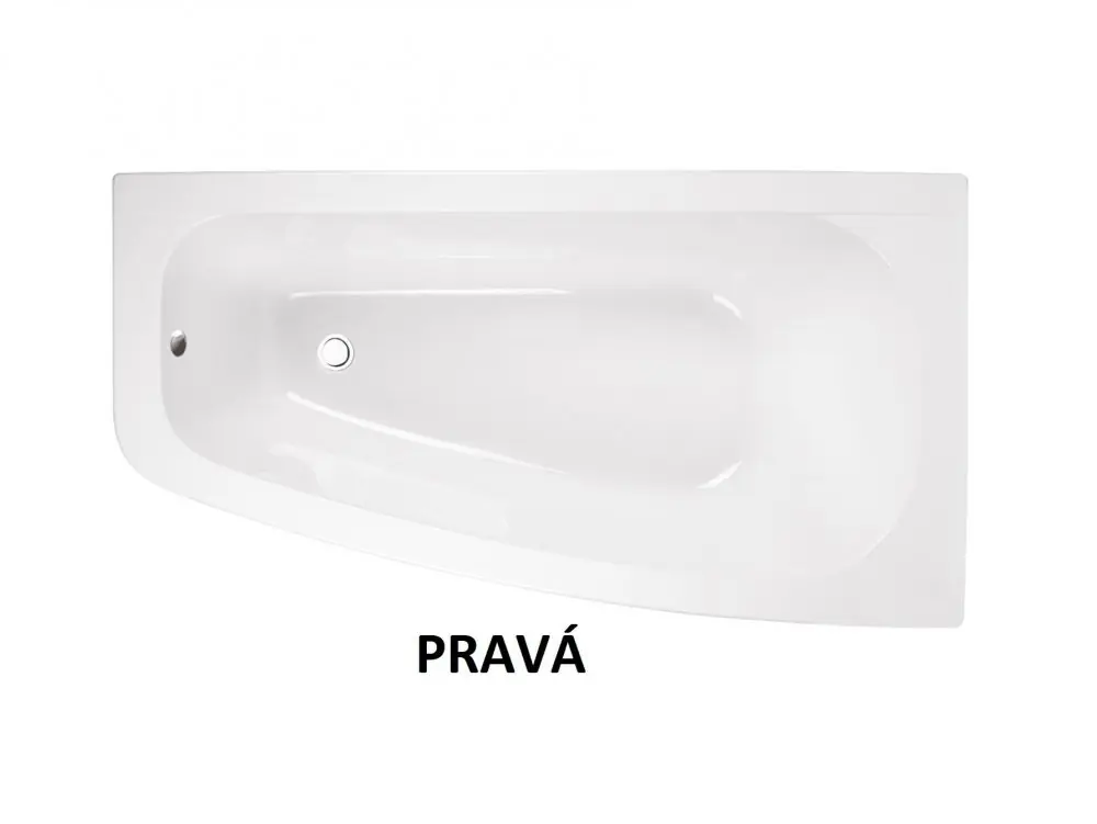 Op = Op Vana LUNA 150x80x44 cm asymetrická pravá s nožičkami bílá VANLUN150P+OLVPINOZ