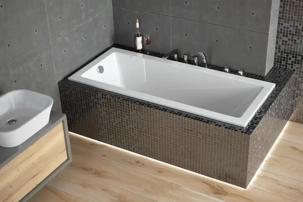 Voordeelprijs Vana MODERN SLIM 170x70x39 cm obdélníková univerzální s nožičkami bílá VANMOD17SLIM+OLVPINOZ