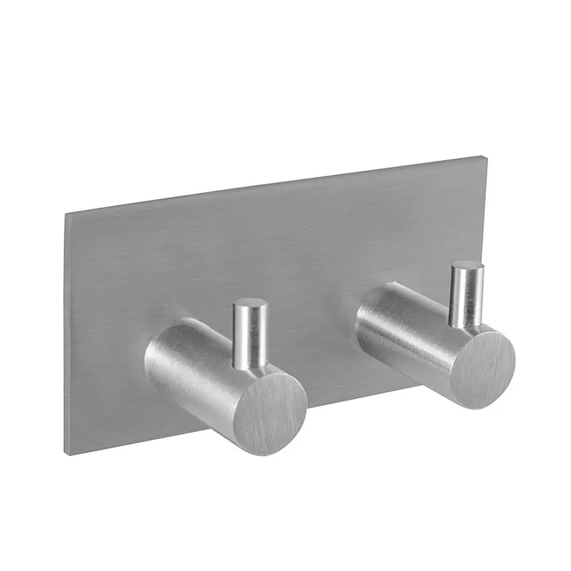 Věšák DOUBLE koupelnový samolepící chrom, KD02091293 Direct Verzonden