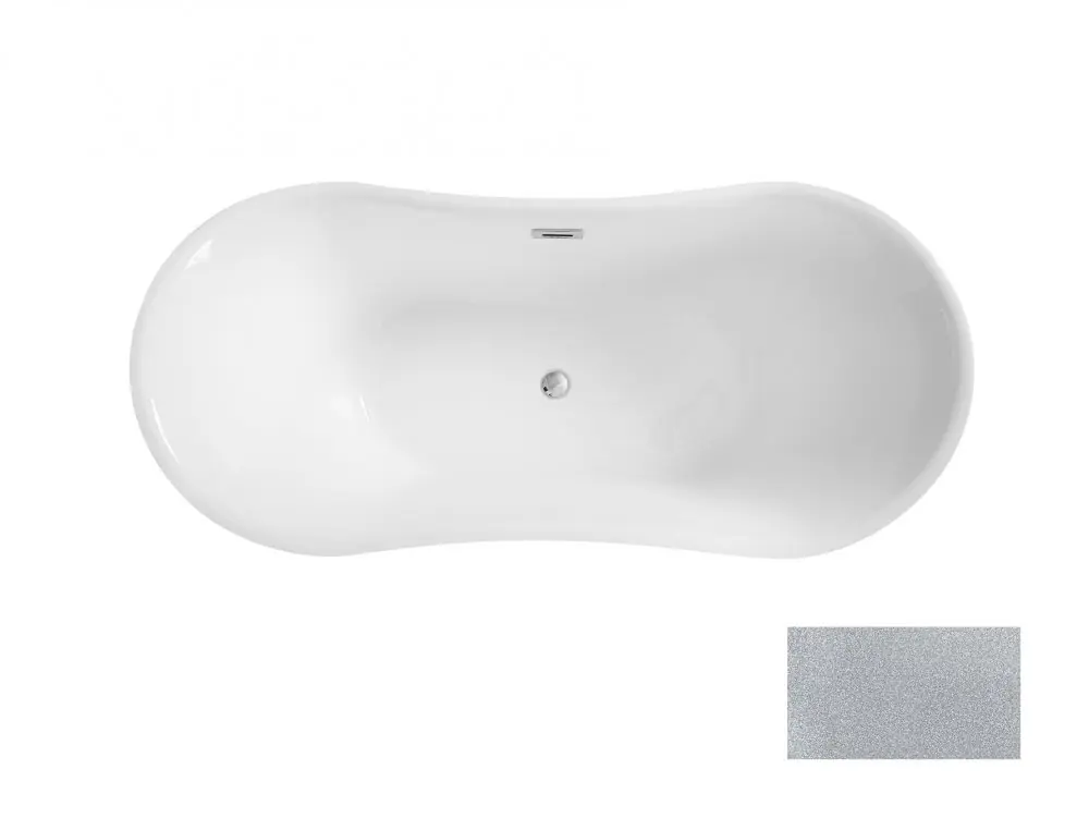 Volně stojící vana AMBER Glam - stříbrná,VANAMBER170G2 Weekendaanbieding