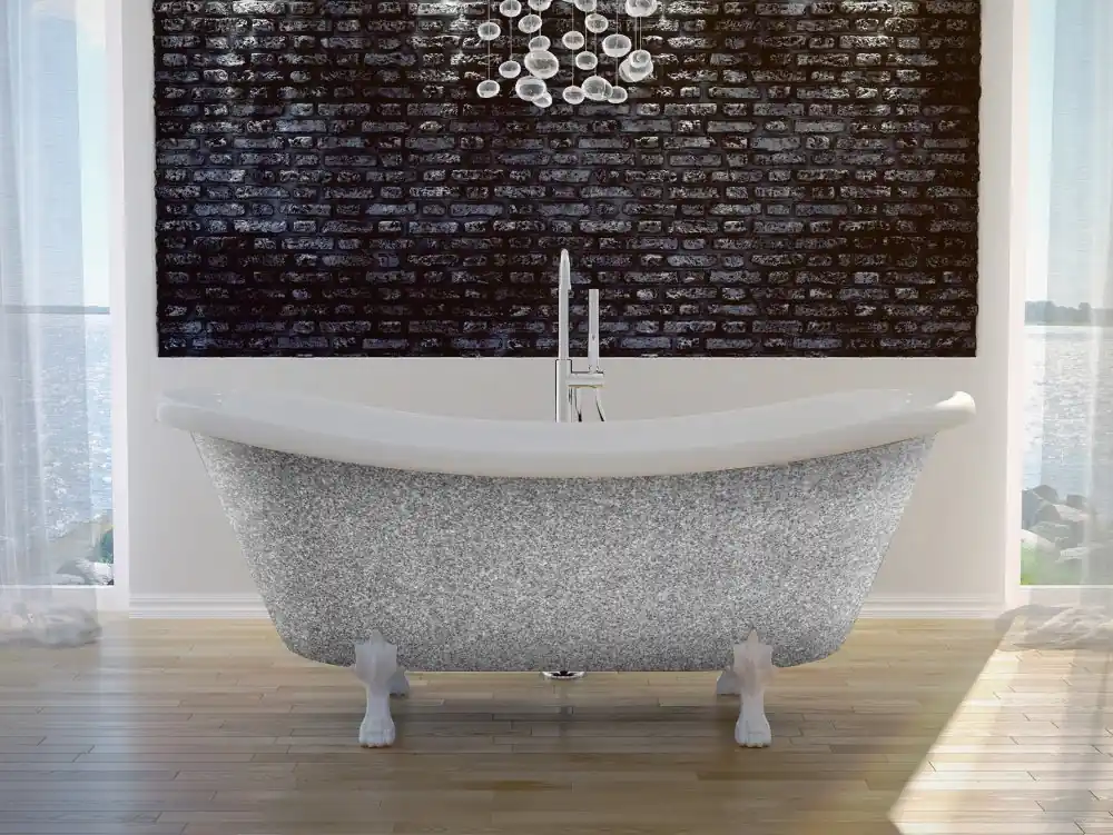 Vana AMELIA Glam 190x77 cm volně stojící oválná univerzální stříbrná+bílá nožičky bílé VANALI190WG2 Beste Prijs
