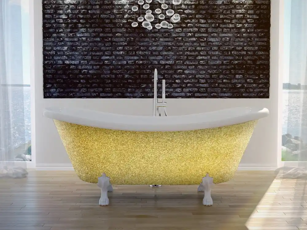 Vana AMELIA Glam 190x77 cm volně stojící oválná univerzální zlatá+bílá nožičky zlaté VANALI190ZG1 Superprijs