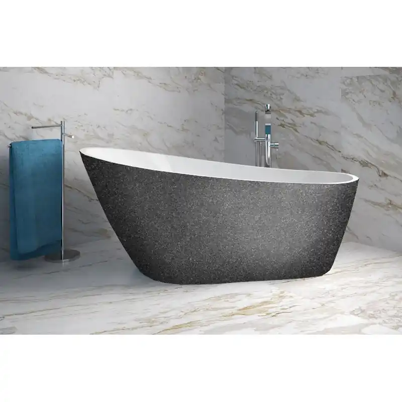 Vana MELODY Glam 170x80 cm volně stojící asymetrická univerzální grafitová+bílá sifon bílý VANMELODY170WG3 Flitsaanbieding