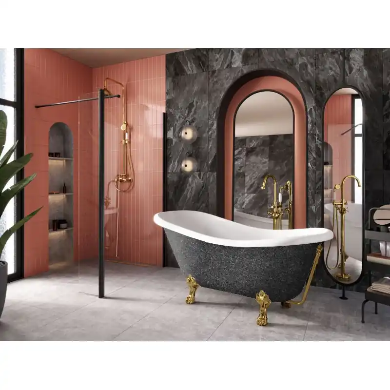 Bestseller Vana OTYLIA Glam 160x77 cm volně stojící oválná univerzální grafitová+bílá nožičky bílé VANMER160WG3