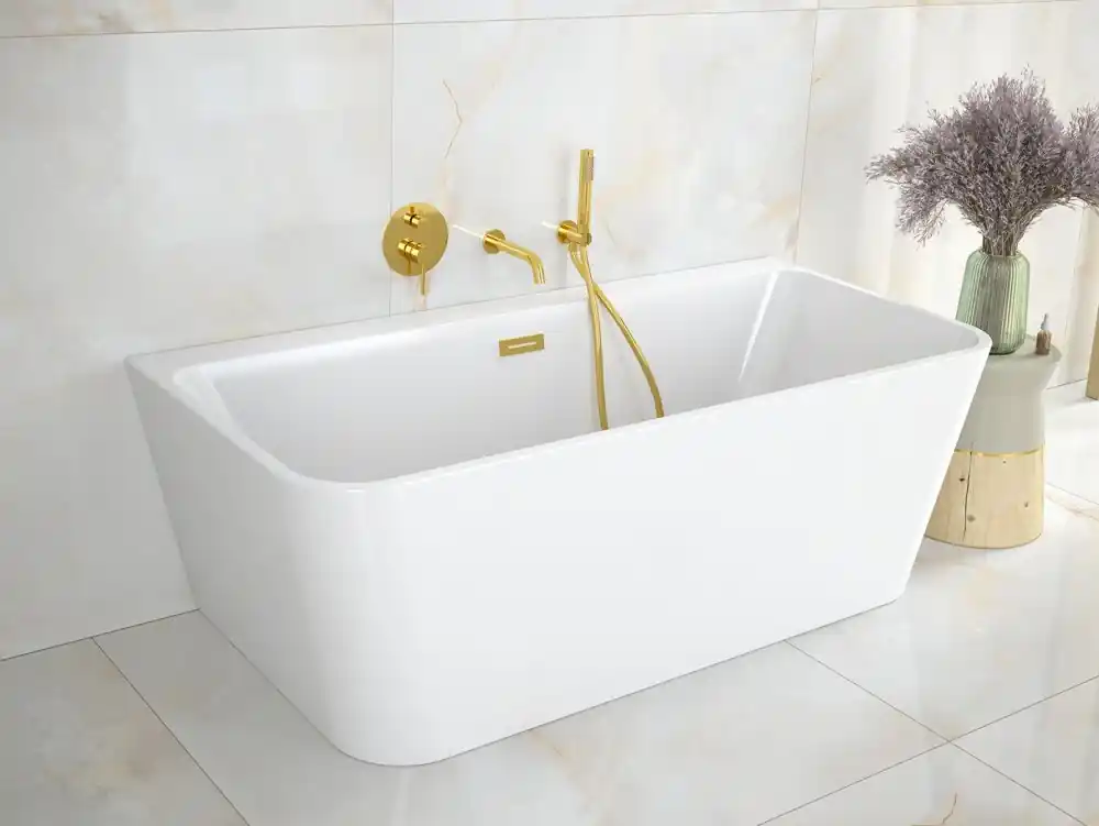 Certifikovaný Vana VARYA 150x75 cm volně stojící symetrická univerzální bílá sifon bílý VANVARYA150W