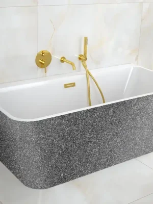 Bezpečná Platba Vana VARYA Glam 170x80 cm volně stojící symetrická univerzální grafitová+bílá sifon černý VANVARYA170BG3