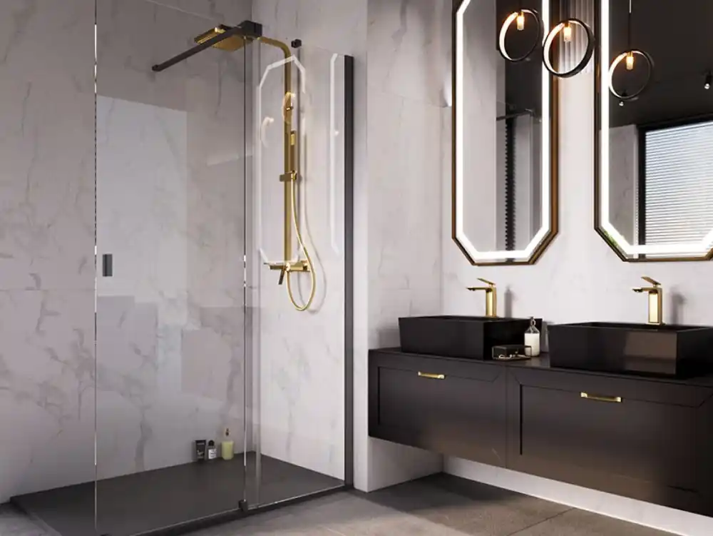 Speciale Aanbieding Walk-in sprchový kout VAYO BLACK,BCVAYO140BC