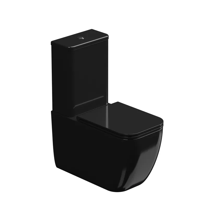 WC kombi Brio, rimless, černé lesklé, včetně sedátka, BRSETMBL002 Tijdelijk Beschikbaar