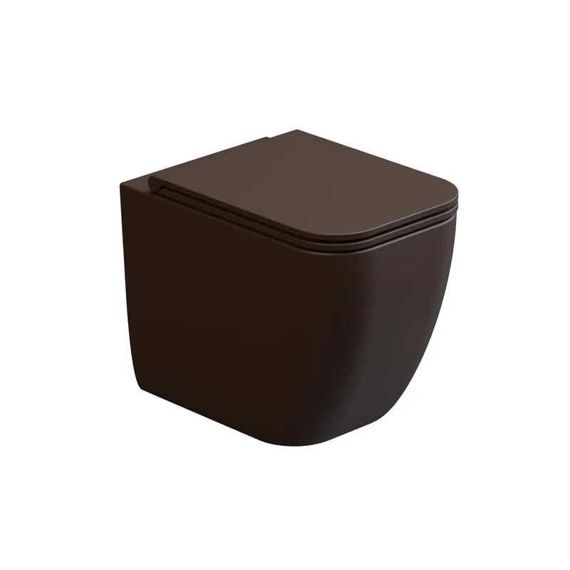 WC mísa stojící Brio, rimless, keramická, cacao matná, BRWC01035FI Lage Kosten