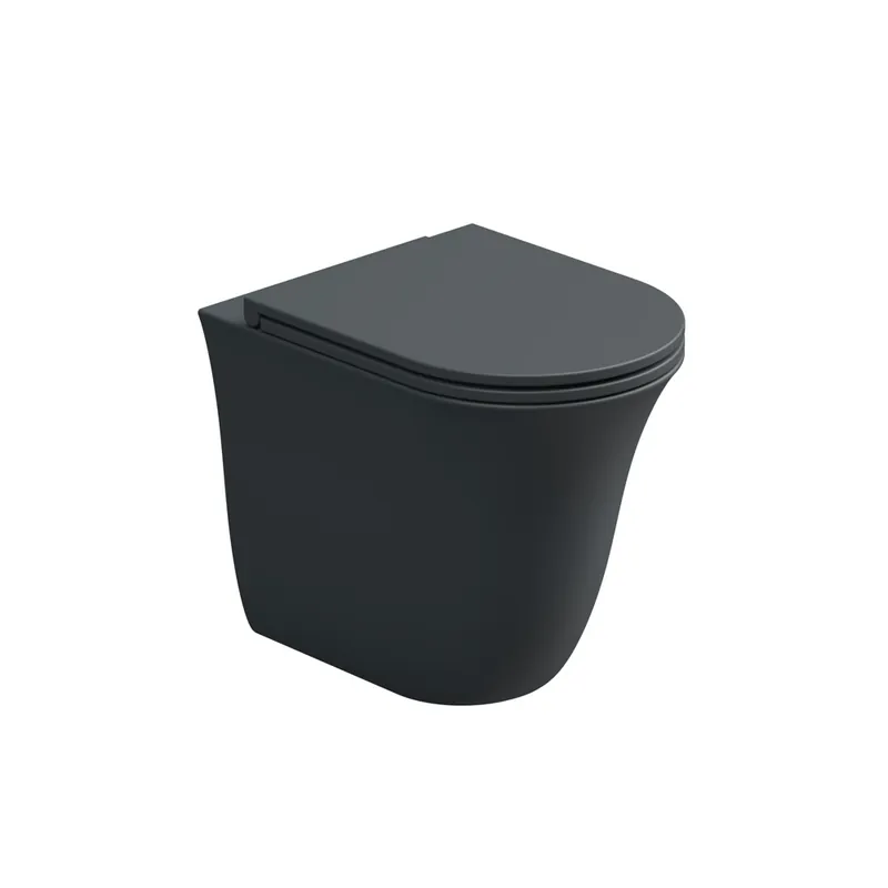 WC mísa stojící Flut, rimless, keramická, ebano matná, FLWC01028FI Dagaanbieding