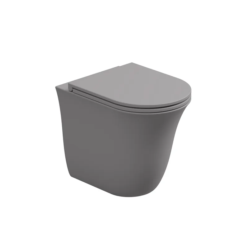 Koop Online WC mísa stojící Flut, rimless, keramická, fumo matná, FLWC01038FI