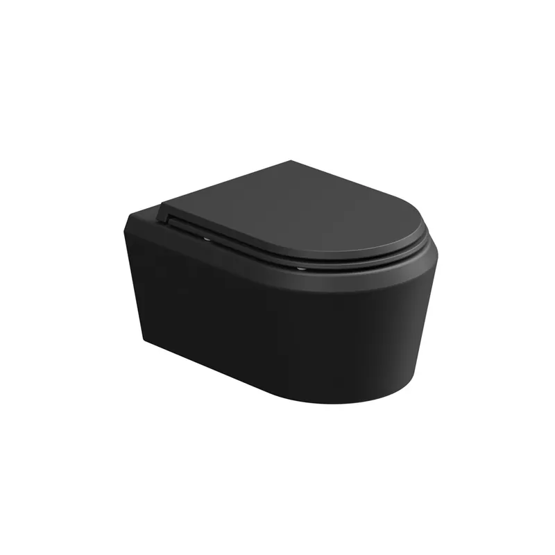 WC závěsné Cruise, rimless, černé matné, zadní odpad, CRWCSO003 Voordeelprijs