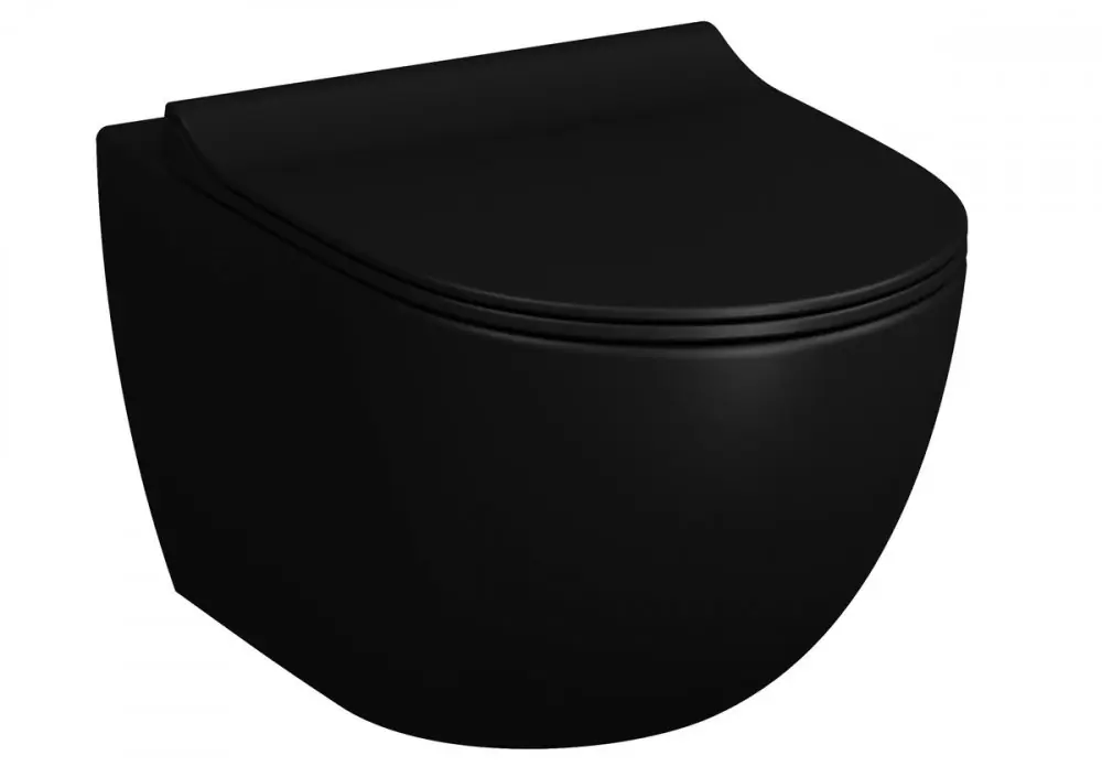 WC závěsné SAT Infinitio, černé, zadní odpad, SATINF011RREXPBKM Koop Vandaag