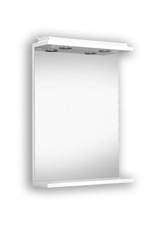 Zrcadlo LU-55 s galerií a stříškou 55x13x60 cm bílá OLNLU55 Laatste Versie