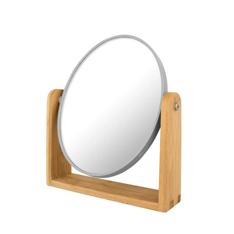 Zrcátko RAYON kosmetické 21x18x4 cm stojánkové kulaté šedé KD02091638 Direct Beschikbaar